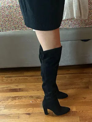 Knee high black suede boots Size 6.5 thumbnail 4