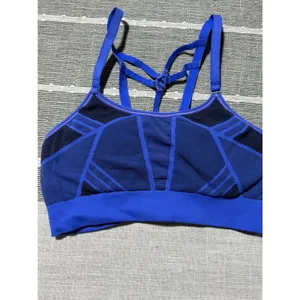 Champion Womens Seamless Strappy‎ Sports Bra Blue Navy Small Yoga Gym Workout thumbnail 3