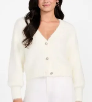 BCBGeneration cropped fuzzy sweater large thumbnail 1