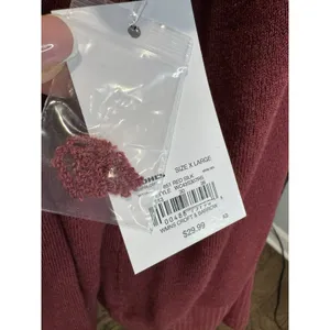 Croft & Barrow Cardigan Size Medium The Extra Soft Closureless Red Silk Women's thumbnail 4