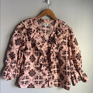 Mille Sayulita print Ruffle Blouse Pink thumbnail 2