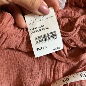 Lulus All In Favor Rusty Rose Peasant Blouse – Size Small thumbnail 8