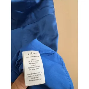 Lulus Luxe Reputation Blue Satin Sleeveless Cowl Neck Mini Dress Size XS NWT thumbnail 10