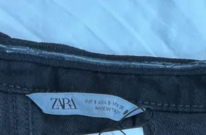 Zara Black Denim Strapless Button-Front Midi Dress with Slit thumbnail 6
