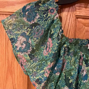 Mango Ruffle One-Shoulder Frill Hem‎ Floral Print Maxi Dress Green Size 2 thumbnail 11