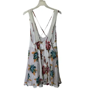 FREE PEOPLE Thought I Was Dreaming Floral Mini Dress Ivory halter L thumbnail 3