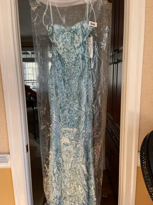 Blue Shimmer Prom Dress thumbnail 4