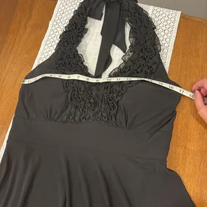 Vintage Onyx Night Ruffle Neckline Halter Dress thumbnail 5