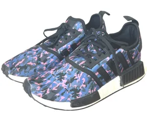 adidas NMD_R1 Boost Running Shoes Blue Pink Camo Primeknit‎ Sneakers Womens 5.5 thumbnail 1