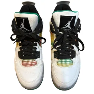 Air Jordan 4 Retro Rasta AQ9129 100 Womens Size 10 White Lucid Green Black thumbnail 5