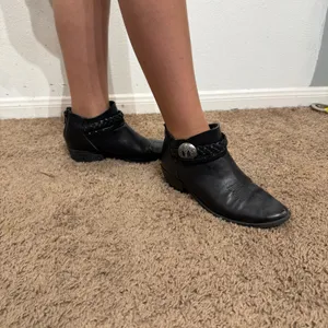 DV by Dolce Vita Black Western Ankle Booties Buckle Detail Sz 6.5 thumbnail 2