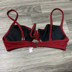 Victoria’s Secret Maroon Red Swim Top; 34B thumbnail 8