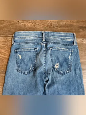 MOTHER Women's Straight-Leg Light Blue Denim Jeans thumbnail 7