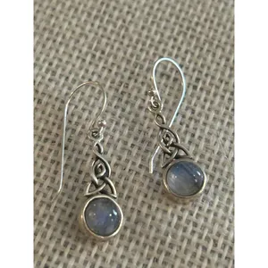 Lot a620 925 sterling silver earrings 1 1/4 inch long thumbnail 2