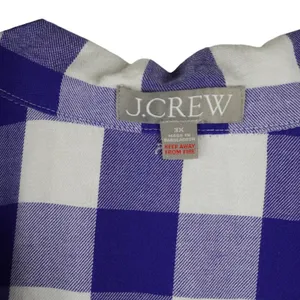 J.Crew 3X Blue &‎ White Gingham Modal Pajama Set thumbnail 4