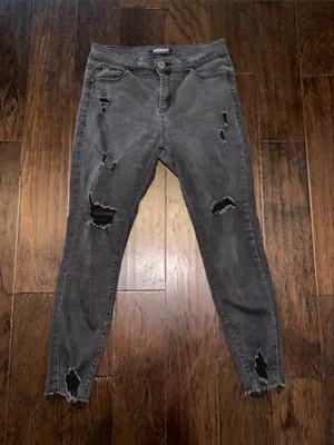 Enjean Distressed High-Rise Black Jeans Size 11 thumbnail 1