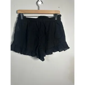 J.Crew Black Cotton‎ Voile Ruffle Beach Shorts XS Elastic Drawstring Summer thumbnail 4