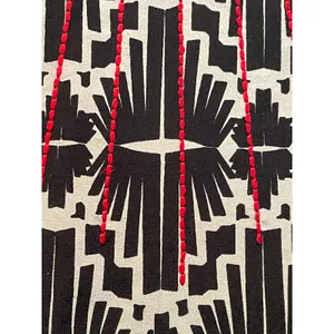 Anthropologie Chloe Oliver Embroidered Silk Geometric Shift Dress Medium thumbnail 9