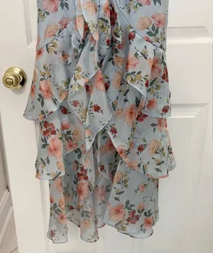 Majorelle Godfrey Gown Blue Floral Off The Shoulder Dress Size XS thumbnail 4