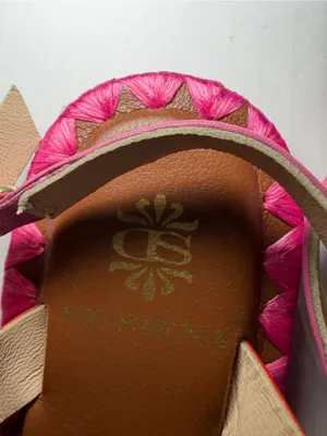 Multicolor Strappy Women's Sandals - Pink, Red, Green, Blue Accents eu 38 us 7.5 thumbnail 2