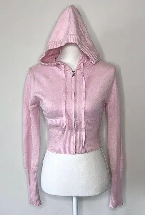 Baby pink zip up sweater Size M thumbnail 1