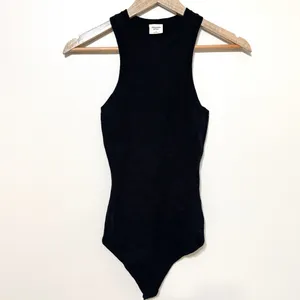 Abercrombie & Fitch Knit High-Neck Bodysuit Size Small Ribbed Sweater thumbnail 2
