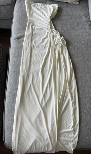 Babyboo White Maxi With Side Cutout and Tie thumbnail 1