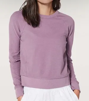Lululemon Every Movement Cropped Crew Sweatshirt‎ Womens 2 Mauve Athleisure thumbnail 1