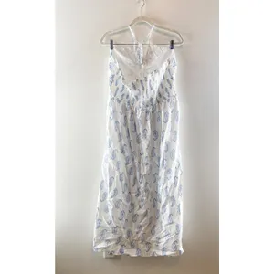 Universal Threads Halter Neck Maxi Dress White Light Blue Paisley Large thumbnail 5
