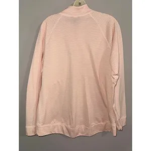 Eddie Bauer Womens L Pink Striped Quarter‎ Zip Pullover Long Sleeve Activewear thumbnail 5