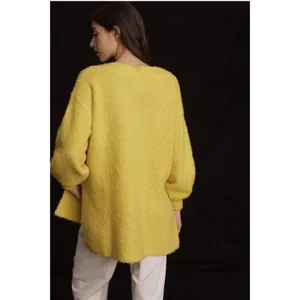 Anthropologie Pilcro Teddy Sweater V-Neck Relaxed Tunic Style Yellow Size Small thumbnail 2