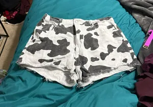 Shein Cow Print Shorts Denim thumbnail 1
