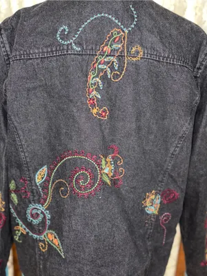 Super Cool Denim & Co Embroidered Denim Jacket thumbnail 6