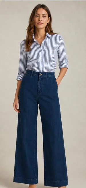 Pilcro The Skipper High Rise Wide Leg Jeans thumbnail 1