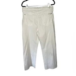 7‎ For All Mankind Cropped Wide Leg White Jeans Size 32 New thumbnail 3