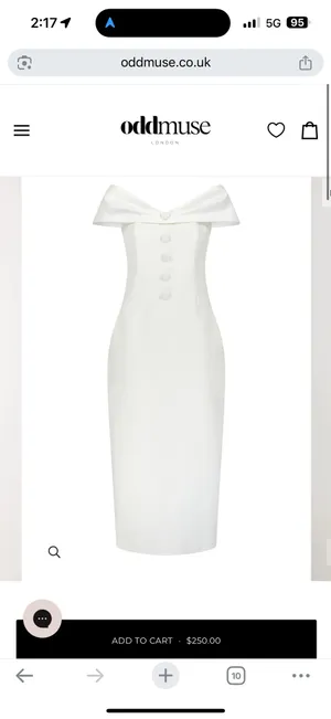 Odd Muse The Ultimate Muse Bow Midi Dress White Size M thumbnail 2