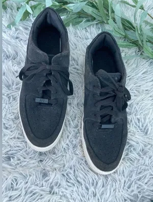 Nike Womens Air Force 1 Sage Night Black Suede Chunky Platform Sneakers thumbnail 3