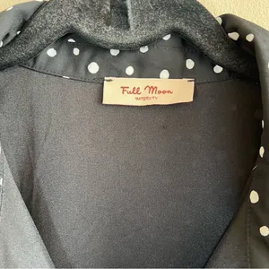 ✨ Full Moon Maternity Polka Dot Black White Dress Large‎ thumbnail 3