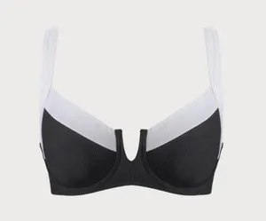 Berlook Black Contrast Trim Plus Size Bikini Top and Bottom thumbnail 7