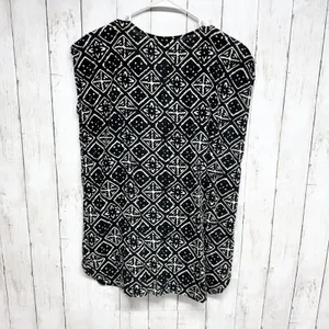 Madewell Shirt Women Size Small Geometric Cutout Front Cap Sleeve Blouse Casual‎ thumbnail 7