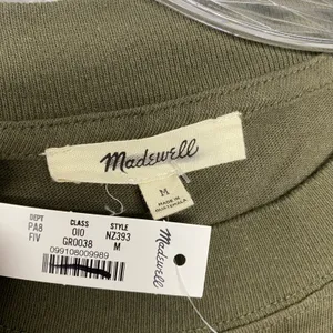 Madewell Relaxed Muscle Tee Women M Green Vintage Jersey Shirred Shoulder NZ393 thumbnail 3