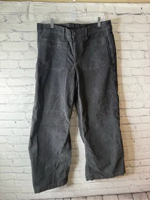 American Eagle Outfitters women’s Corduroy Wide-Leg Pants in Charcoal Gray 12 thumbnail 2