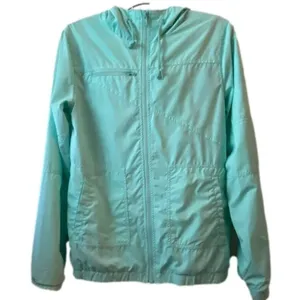 Volcom Hooded Enemy Stone Windbreaker in‎ light blue Sz 8/XS thumbnail 1