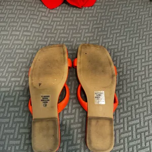 Orange slide sandals Size 7.5 thumbnail 2
