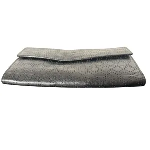 Lodis Black Leather Trifold Wallet Perforated‎ Flap Pocket Envelope Card Case ID thumbnail 2