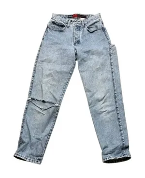 90s Vintage Women’s Levi’s Silver Tab straight leg blue jeans Thrashed Size 26 thumbnail 1