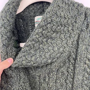 aran crafts sweater women Cable Knit XXS P Green 100 Merino Wool Fisher Chunky thumbnail 9