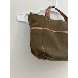 GAP Vintage Suede Leather Shoulder Tote Green thumbnail 4