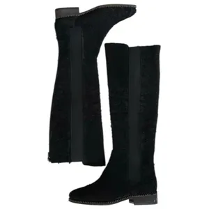 EUC Free People Leather Callow Textured Knee High Boots Black Size 6 thumbnail 3