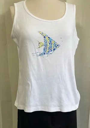 Karen Scott Rhinestone fish tank top thumbnail 1